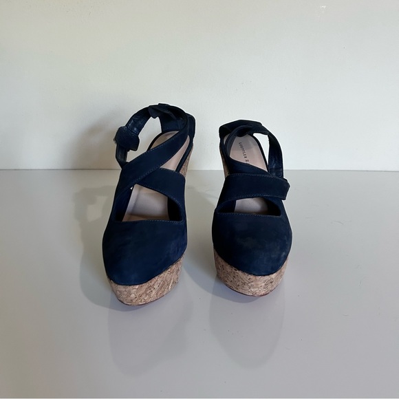 NEW Loeffler Randall Navy Cork Wedges 8.5 - Picture 2 of 5